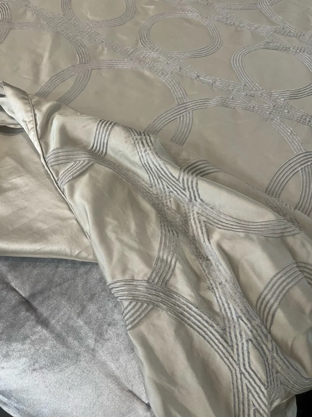Hotel Collection Silver-Taupe geometric King size duvet cover